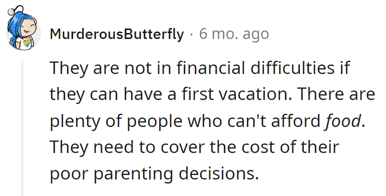 Vacation vibes, but can't cover a broken toy bill? Priorities might need a reboot.