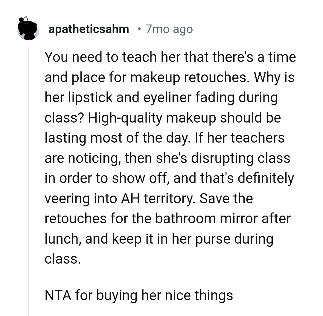 Saving the touch-ups for the bathroom mirror, as there's a place and time for it