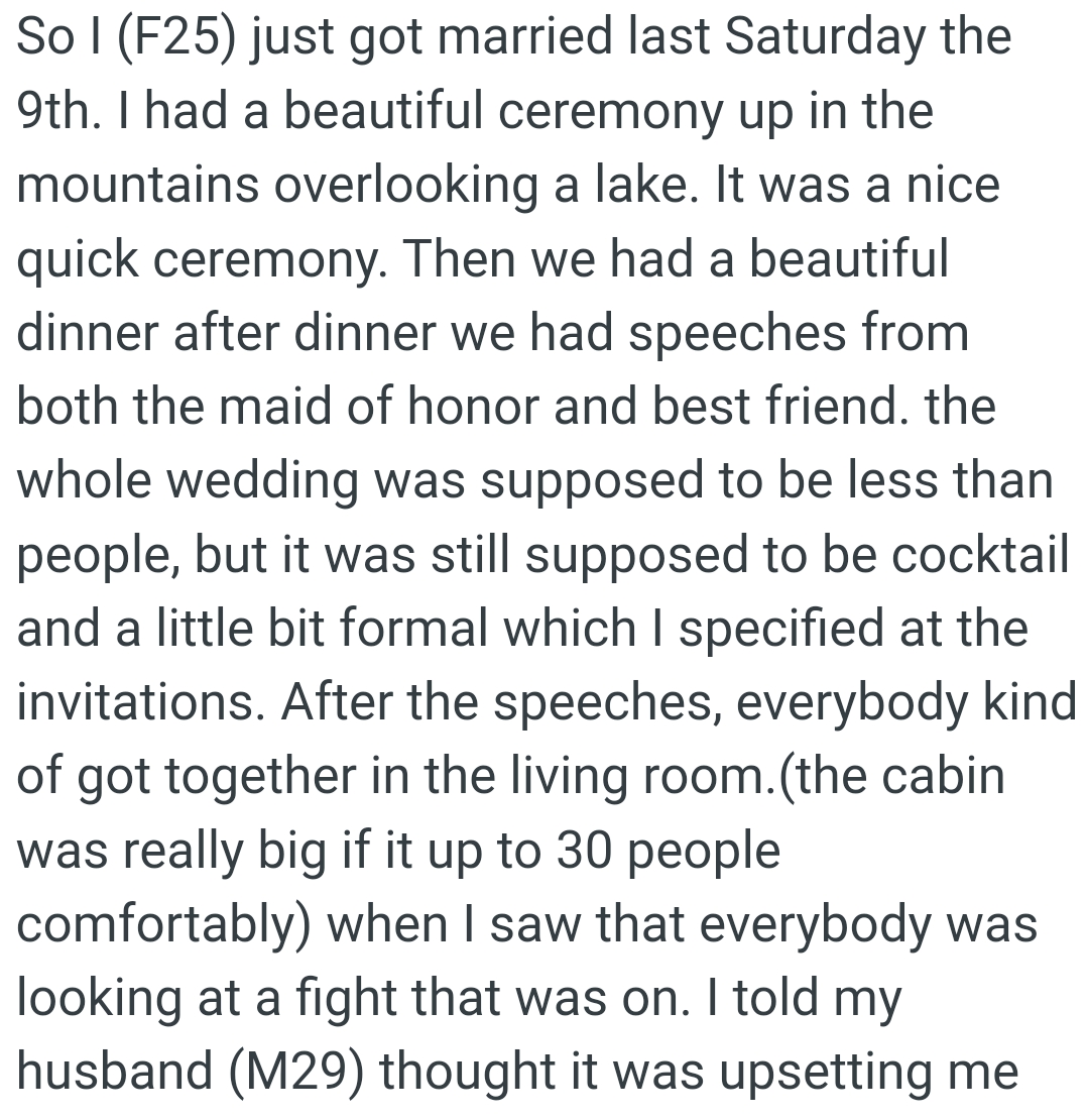 They had speeches from both the maid of honor and best friend