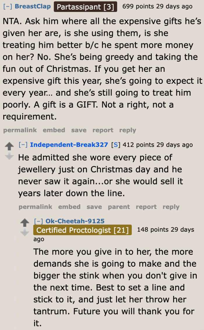 The giving of jewelry needs to stop.