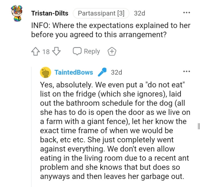The OP explained all her expectations to her MIL