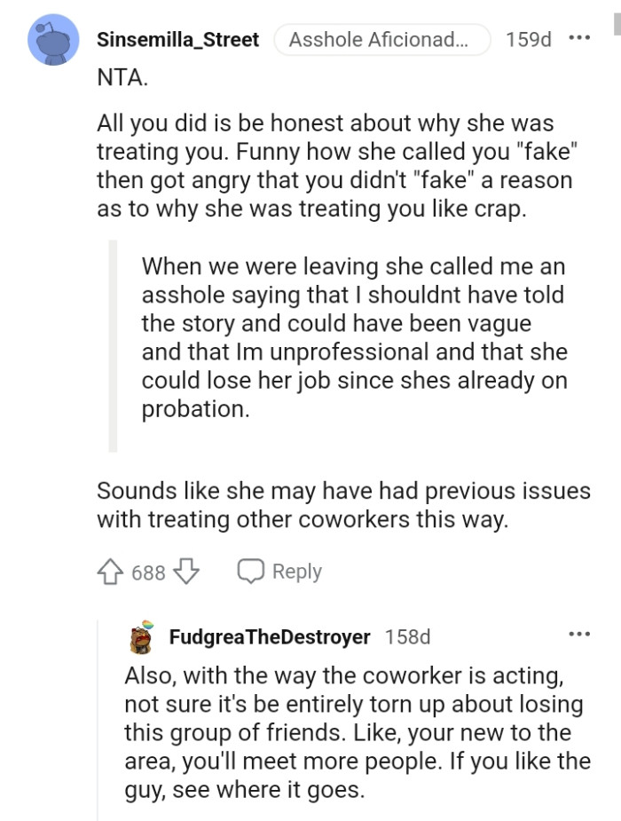 She just had to be honest about everything