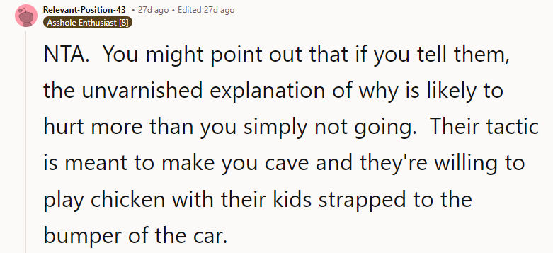 Their tactic is meant to make you cave,