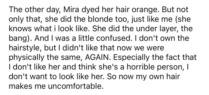 Mira dyed her hair exactly the same colors as the OP.