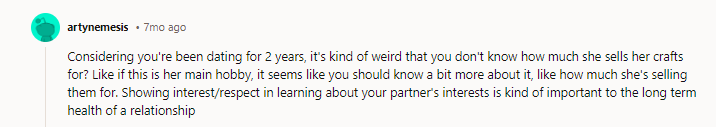Asking about the pricing sounds weird to me, like I'm more interested in how much they can make over their enjoyment of the craft.