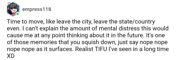 Some folks offered suggestions to help OP cope