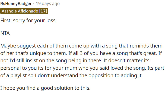 The goal is to find a resolution that honors their mother's memory and brings comfort to all family members involved