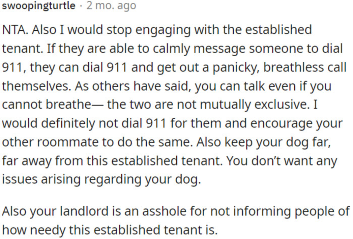 The landlord should have warned about the tenant's needs.