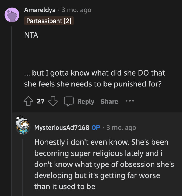The real question is, following the mother's flawed (ableist) logic, what did she do so wrong that deserves punishment?