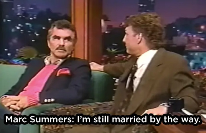 2. Moment when Burt Reynolds poured his drink on Marc Summers after Marc mocked Burt's divorce on Jay Leno