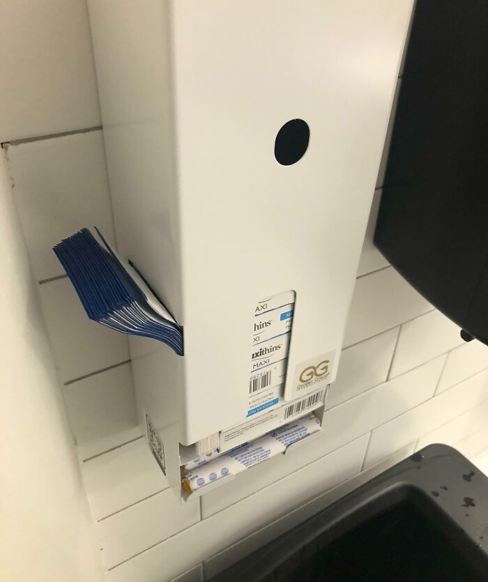 15. My Local Library's Men's Bathroom Has A Tampon Dispenser