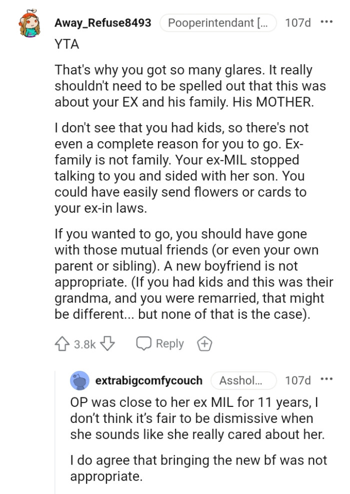 This was about her ex and his family