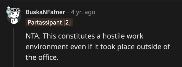 The consequences of their inappropriate chat are not OP's fault