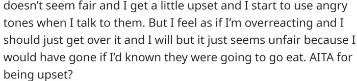 She asked them if they went out to eat, and they said yes