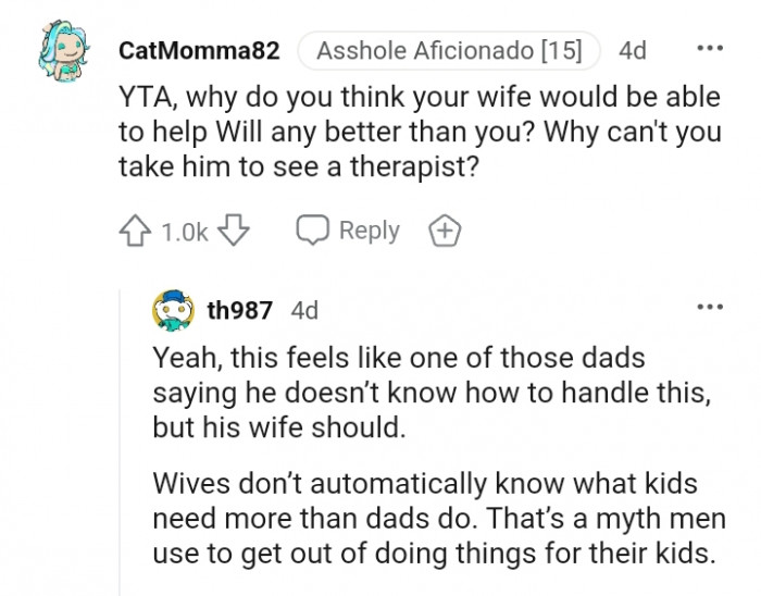 Why can't you take him to see a therapist?