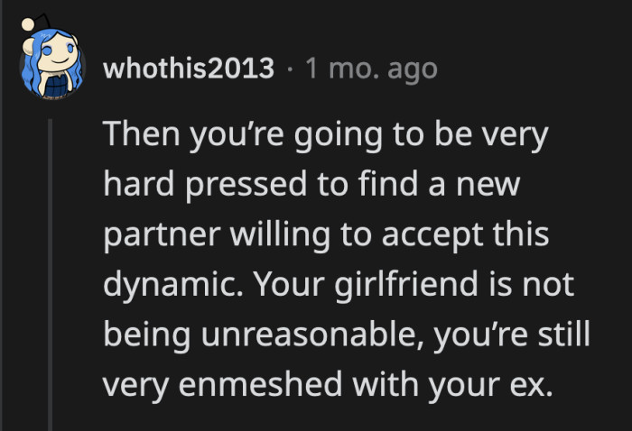 OP can explain to his current girlfriend why she can't stay at his vacation home but I have a feeling she won't be so understanding