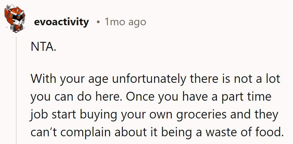 When the teen earns cash, he can serve up independence with a side of groceries.