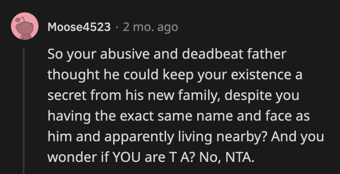 OP needs to constantly remind himself that his father's actions aren't his fault.