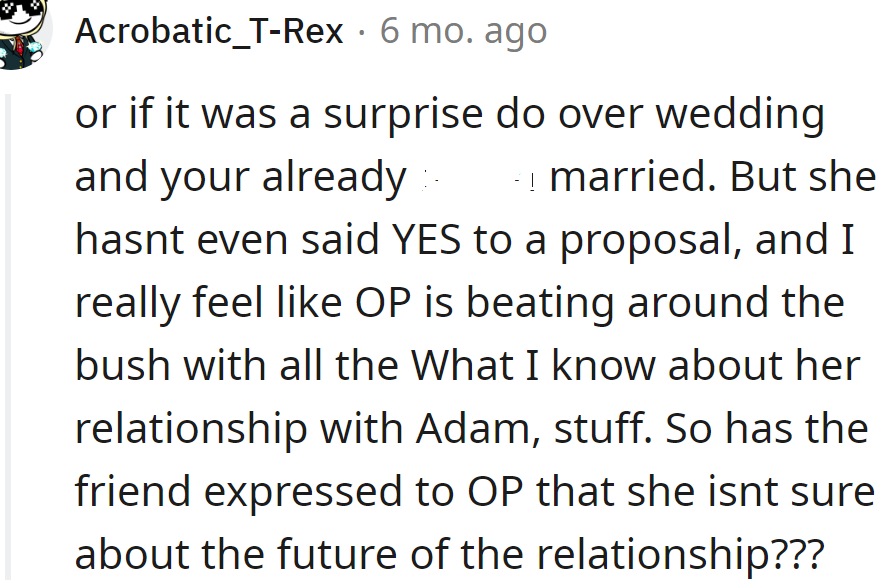 He didn't even propose to her