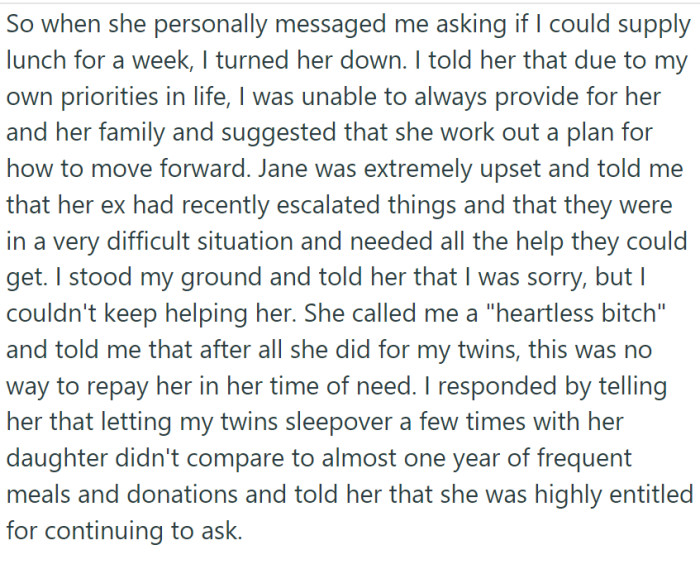 OP finally decided to put her foot down.