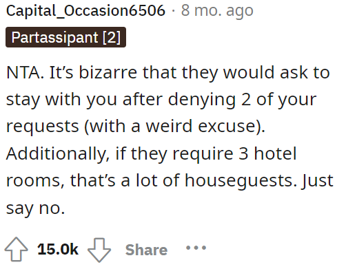 I think it's weird that they would even ask, considering they denied both their requests.