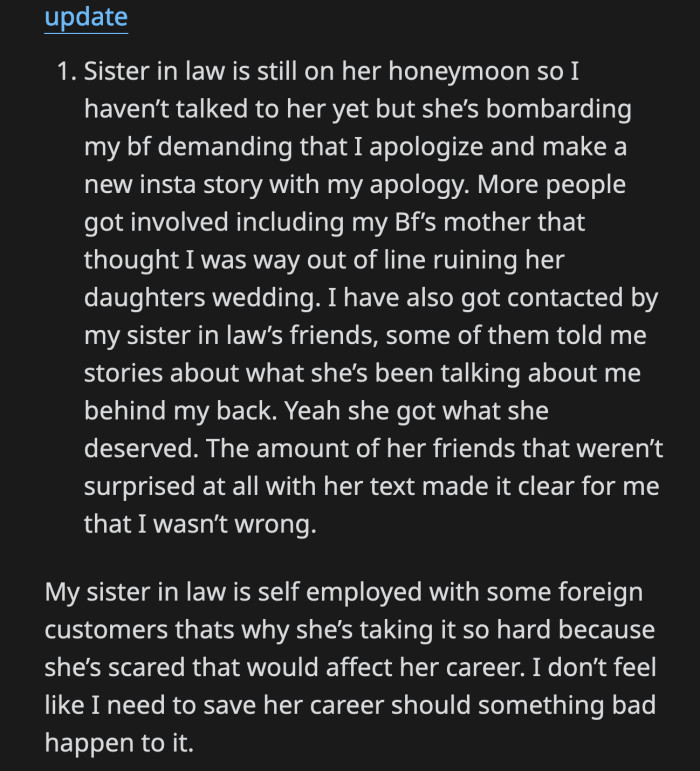 SIL has been racist to OP all along according to her friends. She has some gall asking OP to publicly apologize to her like she's the victim.
