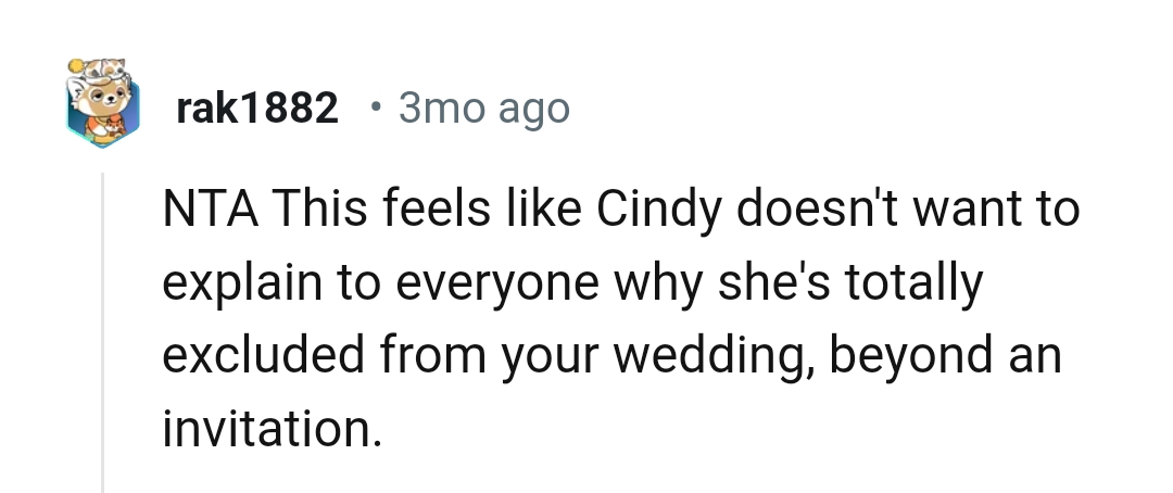 She's totally excluded