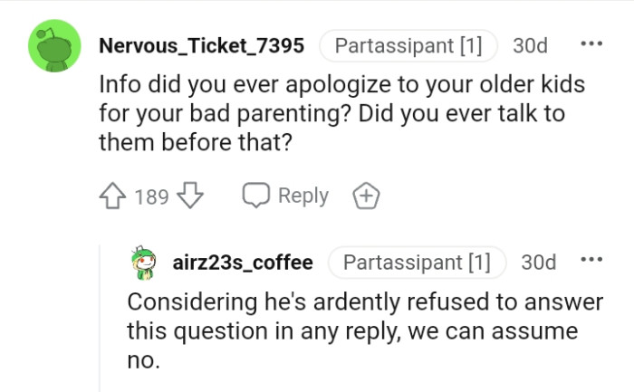 This Redditor wants to know if the OP talked to his kids before that
