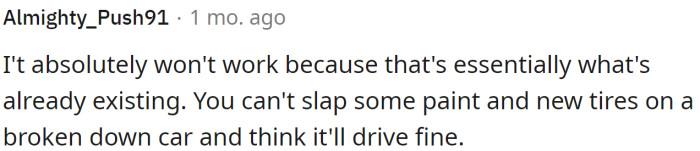 This Redditor believes it won't work