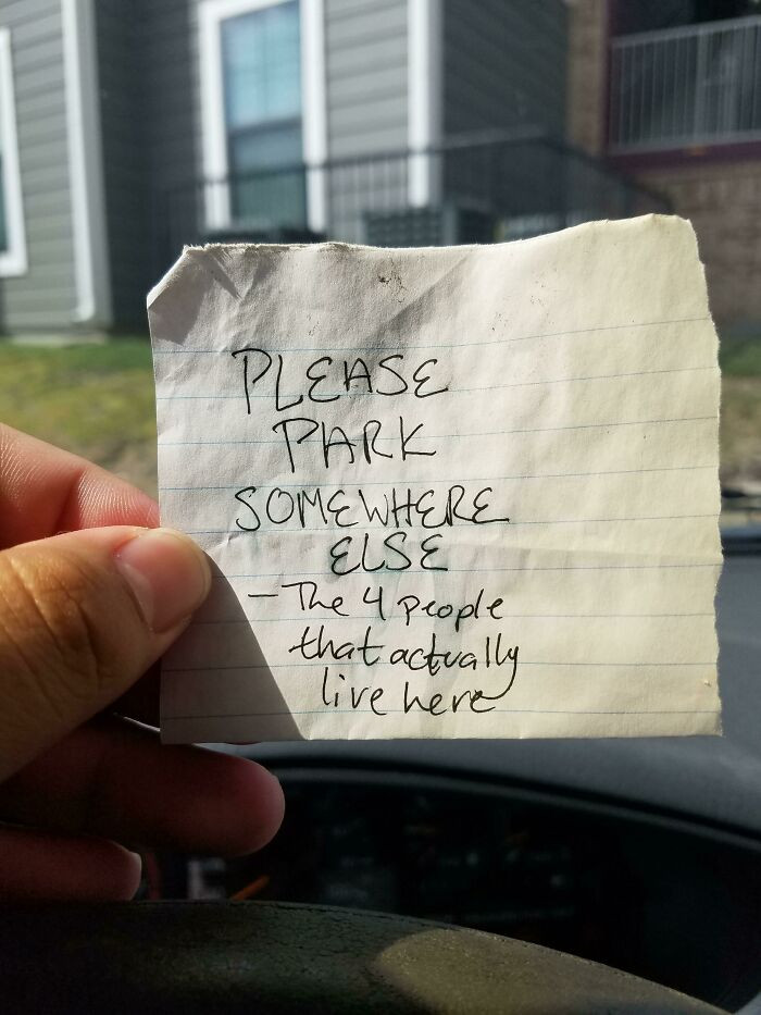 23. This Note That My Neighbors Left on My Car...
