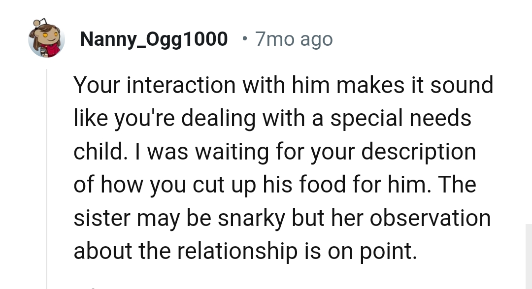 Her observations about the relationship are on point