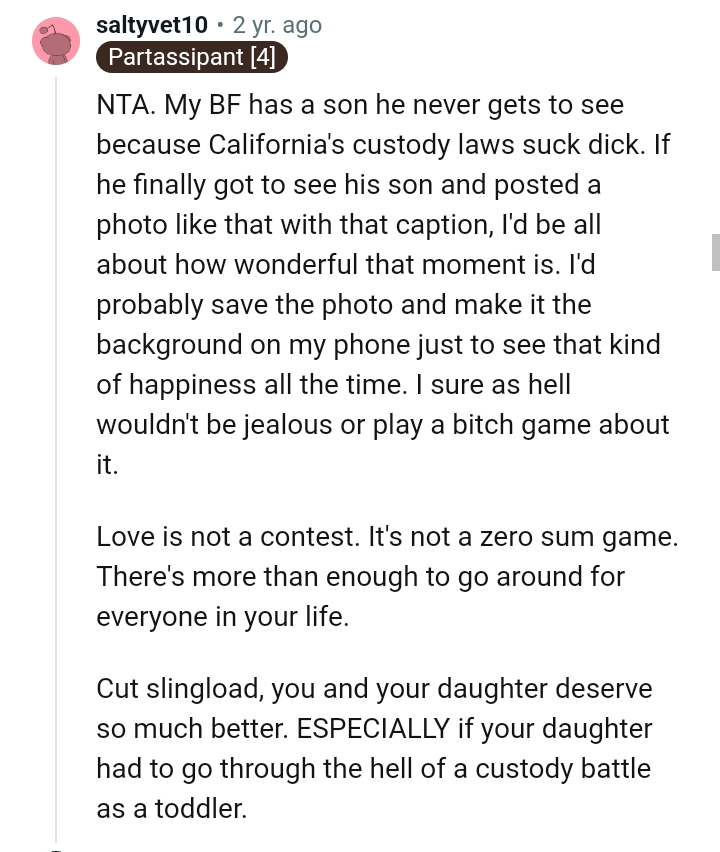 This Redditor wouldn't be jealous or play a bit*h game