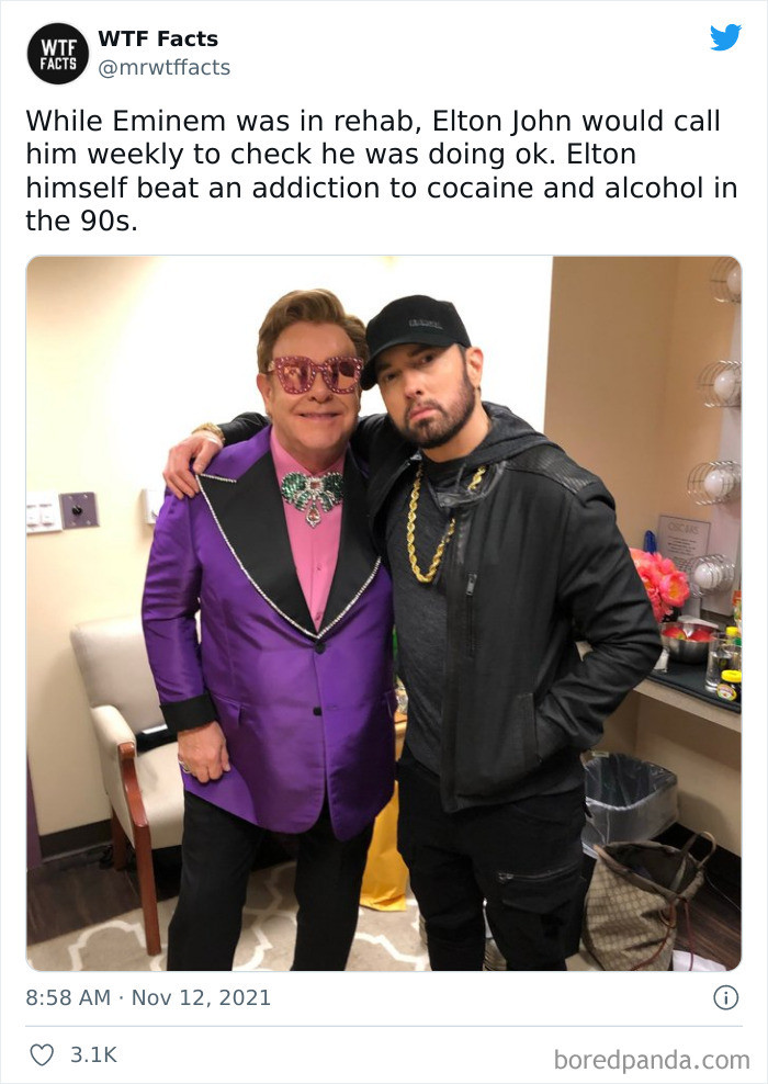 5. Elton John checked in on Eminem