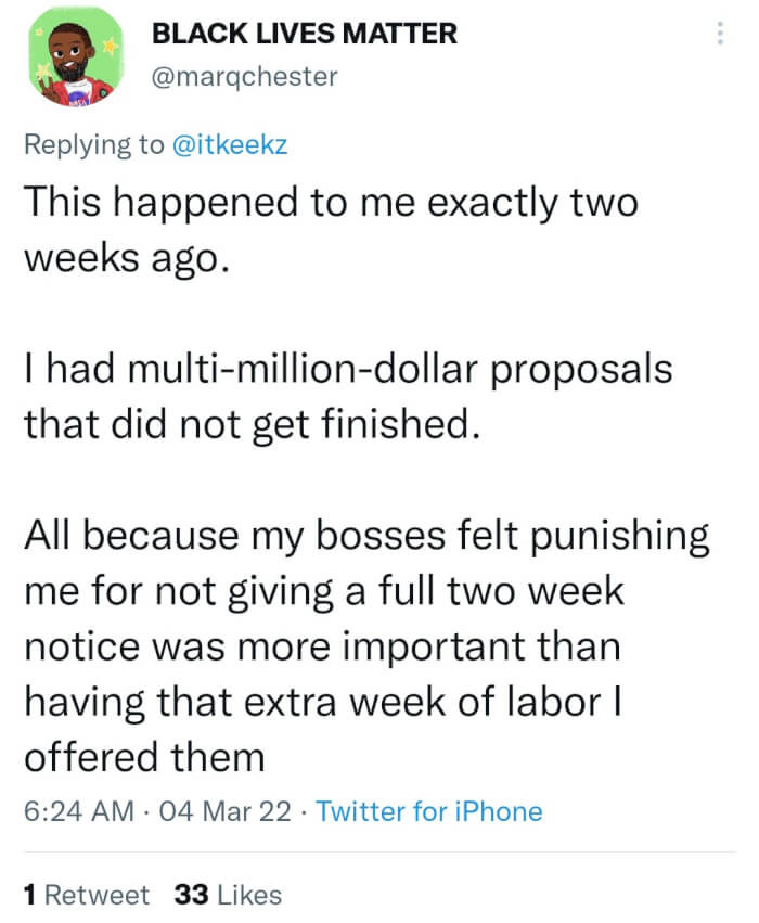 No one is left to get the job done.