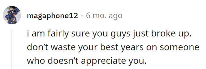 No wasting prime years on someone who can't see the shine. Cheers to better chapters.