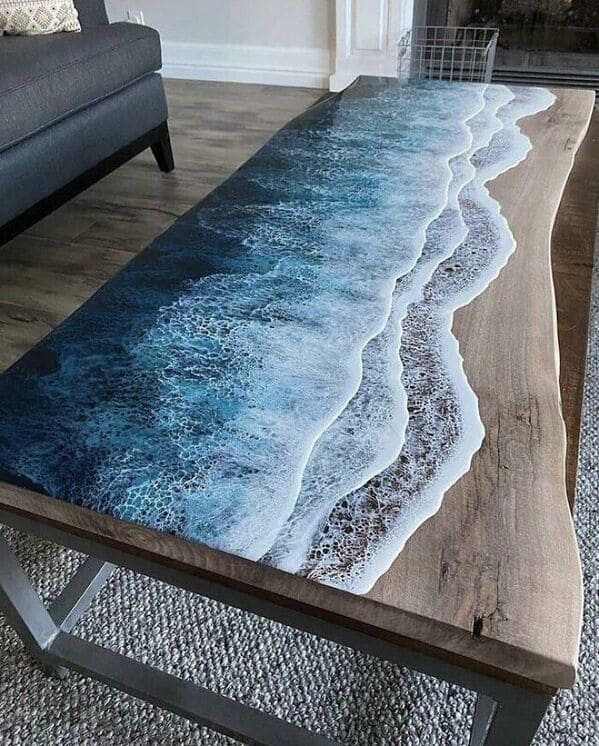 28. “Incredible Seashore Wood Table”