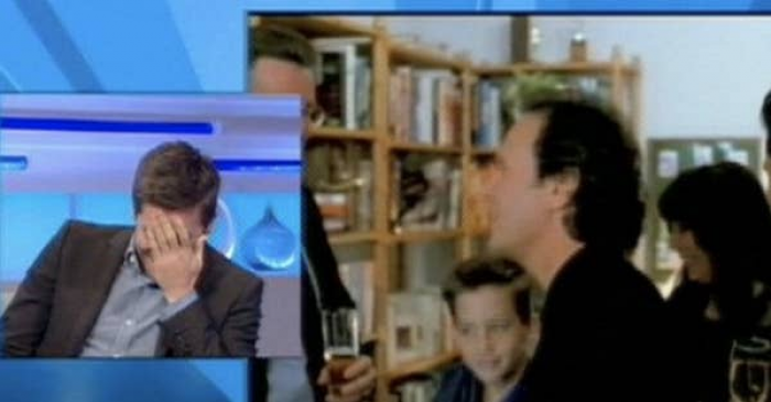 Gyllenhall covered his face watching a clip from his old role in 'City Slickers' while on 'Good Morning America'