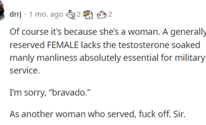 Again, this is basically what we all were thinking, and we have to agree with this comment. If it had been someone else, it would have been different.