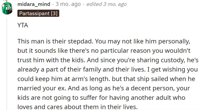 Sounds like there is no particular reason for not wanting him around the kids.