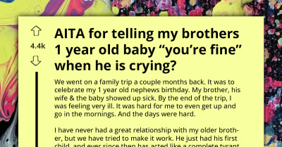 Brother Explodes After Sibling Tells Crying 1-Year-Old 'You're Fine' During Family Trip, Leading to Public Showdown and Ongoing Tension