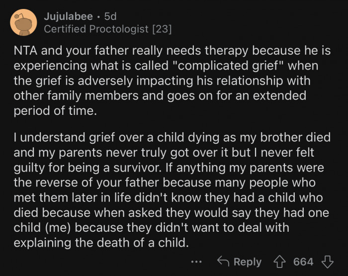 OP's father is experiencing 