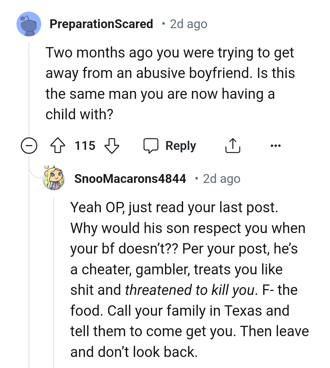 Why would his son respect the OP when her boyfriend doesn't?
