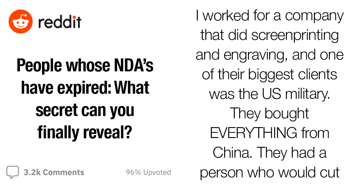 Former Employees Reveal Secrets Of Companies Who Had Them Sign Non-Disclosure Agreements