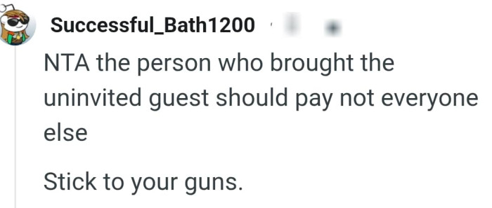 The OP is right to stick to his guns