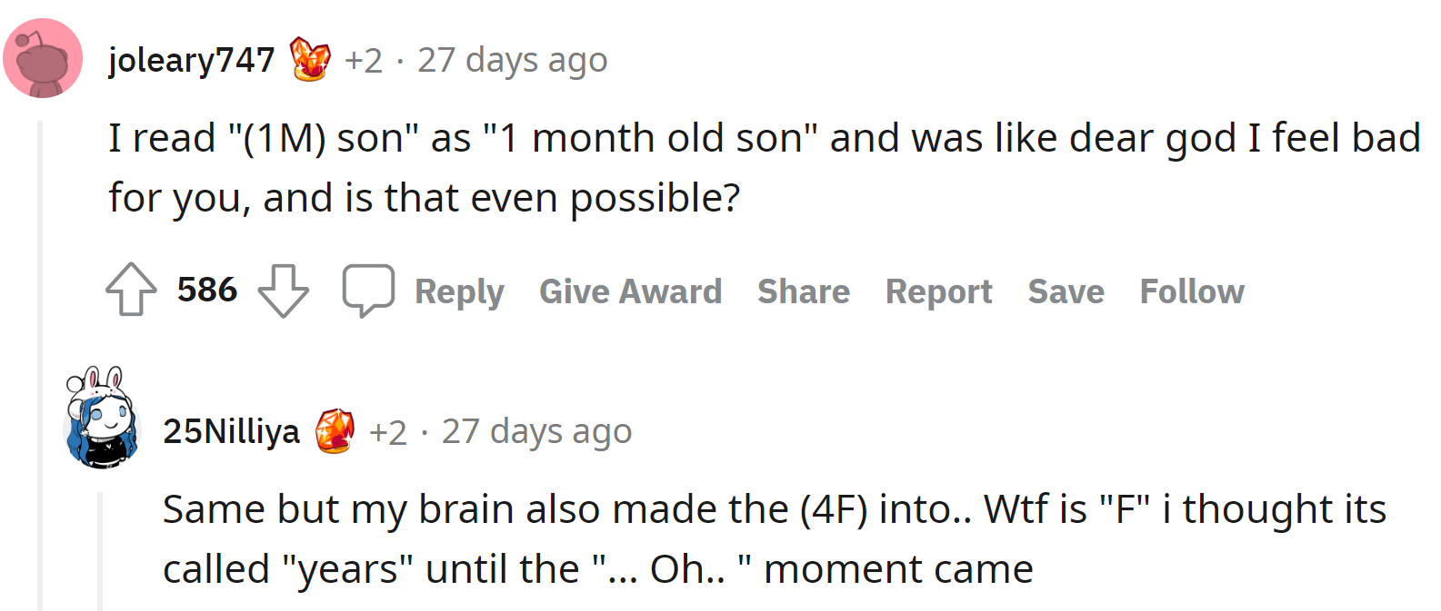 At first, the Redditors were confused by the kids' ages.