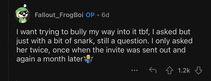 OP only asked twice to avoid confusion.