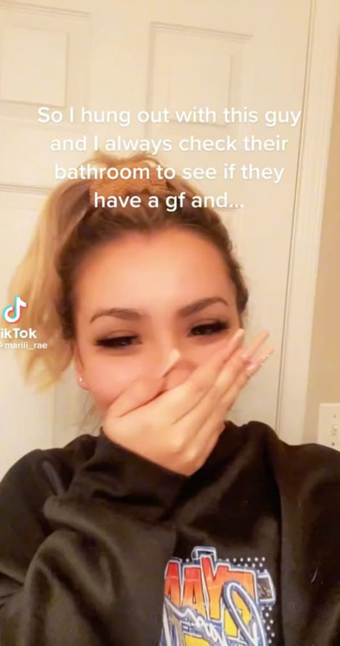 Maricela is a TikToker who checks her date's bathroom to see if they have a girlfriend