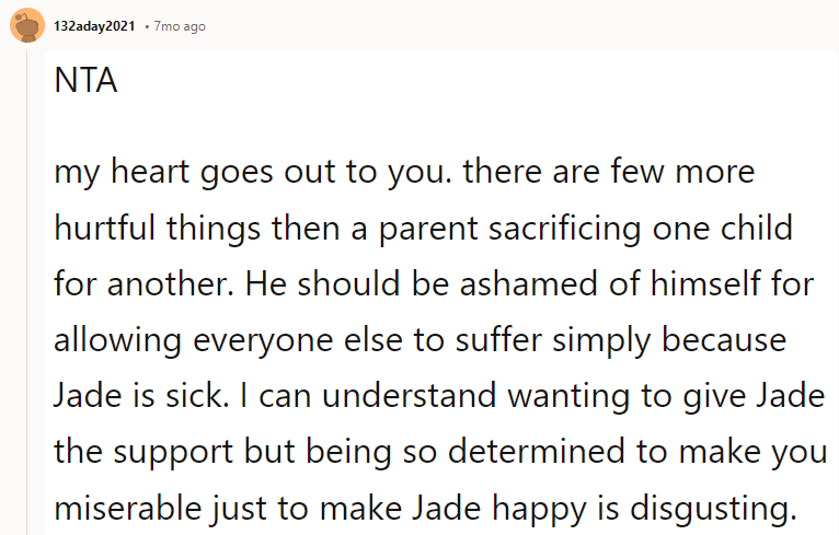 Where is your mom in all this? Why isn’t she standing up to your father’s ridiculous demands?