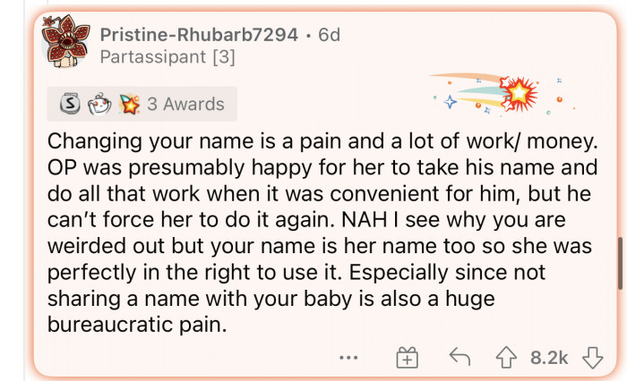 People seem to understand OP's point of view, but his ex-wife still isn't the AH.