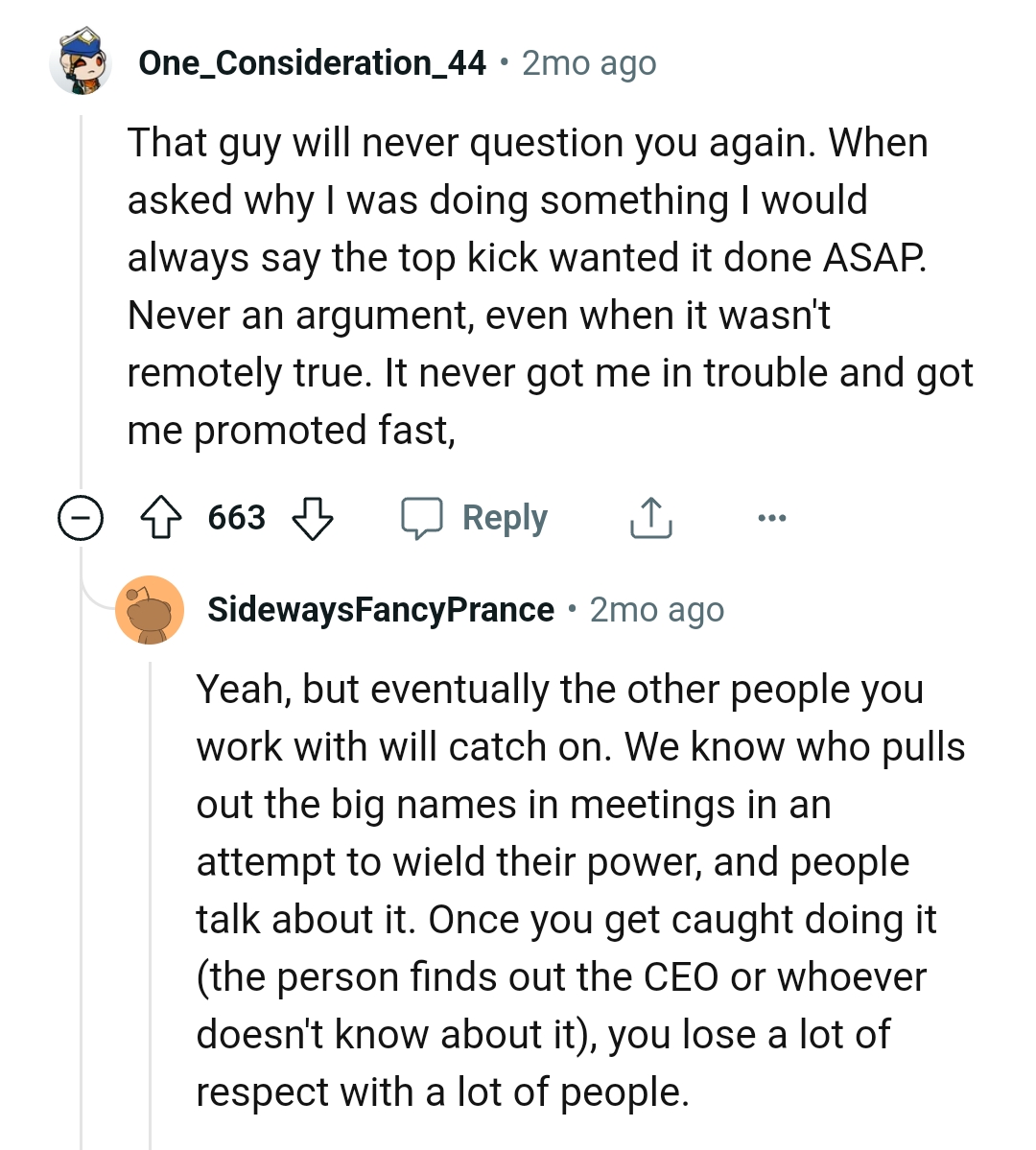 It never got this Redditor in trouble but got them promoted quickly